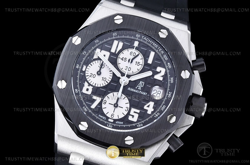 SmoothTexture AP ROO Chronograph CER SS RU Grey Num APF 7750 Mod 2