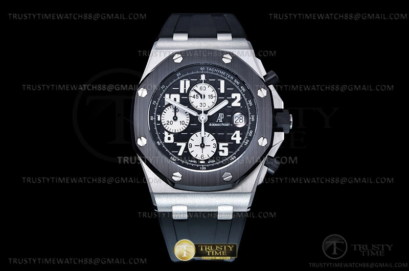 SmoothTexture AP ROO Chronograph CER SS RU Grey Num APF 7750 Mod 2
