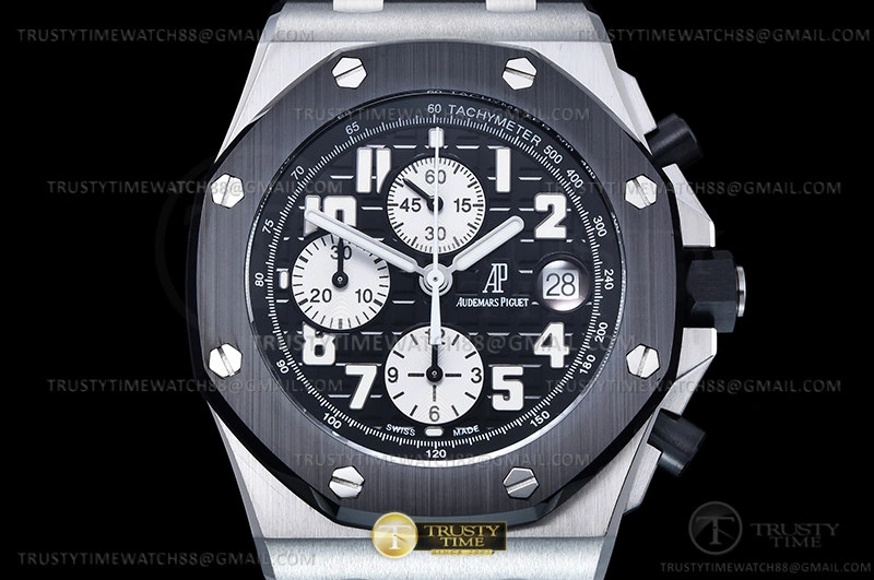 SmoothTexture AP ROO Chronograph CER SS RU Grey Num APF 7750 Mod 2