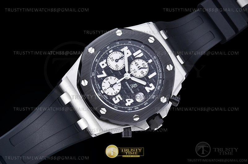 SmoothTexture AP ROO Chronograph CER SS RU Grey Num APF 7750 Mod 2