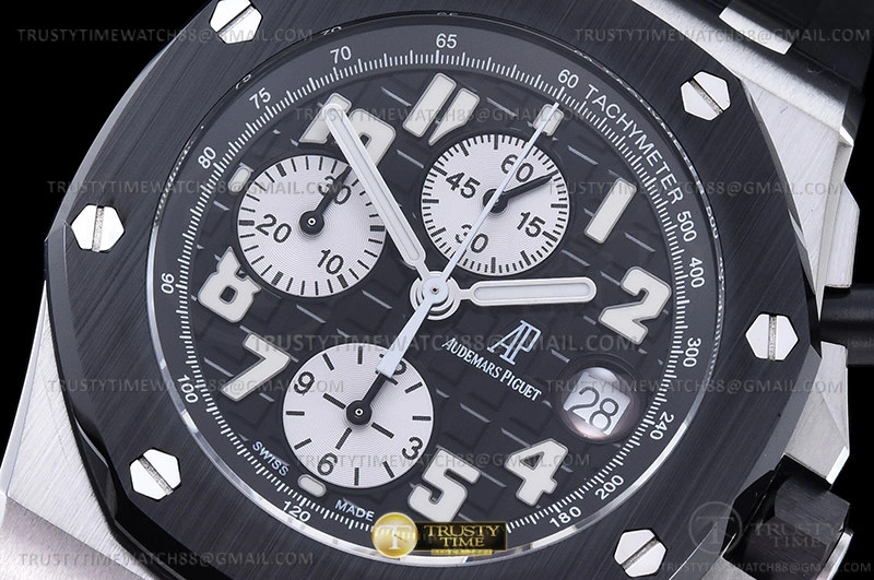 SmoothTexture AP ROO Chronograph CER SS RU Grey Num APF 7750 Mod 2