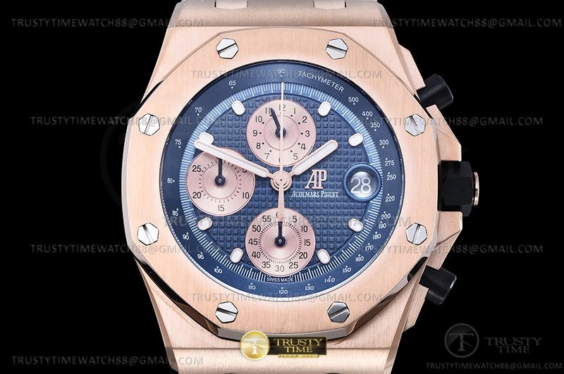 Original AP ROO Chronograph RG RG Blue Dot APF A3126 Mod 4
