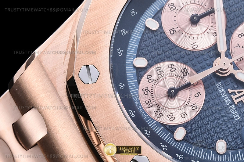 Original AP ROO Chronograph RG RG Blue Dot APF A3126 Mod 4