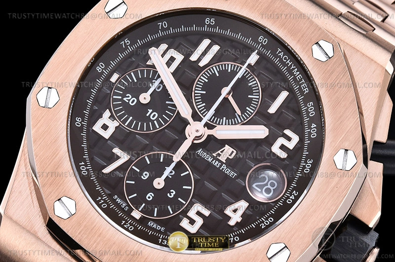 AP ROO Chronograph RG RG Brown Num APF A3126 Mod Upgraded 12