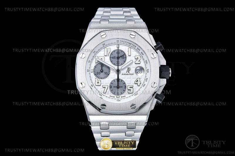 OdorResistant AP ROO Chronograph SS SS Wht Silv Num APF 7750 Mod 9