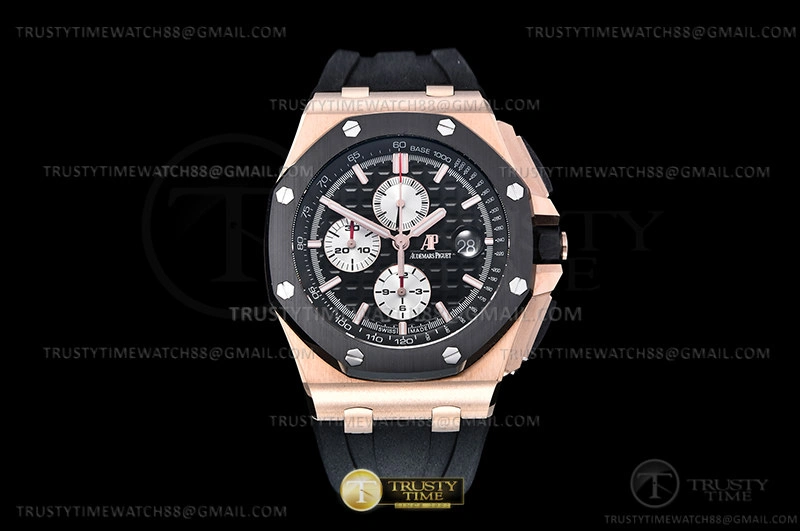 AP0741B – AP ROO Chronograph RG RU Black Wht RSF A3126 Mod Lightweight 87