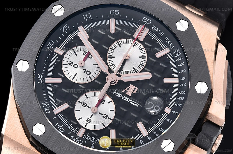 AP0741B – AP ROO Chronograph RG RU Black Wht RSF A3126 Mod Lightweight 87