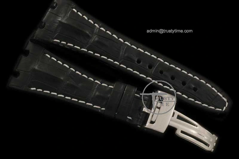 WellDesigned APACC003B – Black Horn Back Leather Strap c w Clasp For AP Watch 93