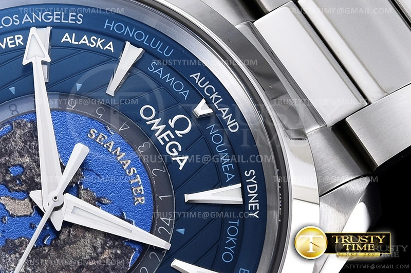 OMG0687A – Aqua Terra 150m GMT Worldtimer 43mm SS SS VSF A Minimalist 394