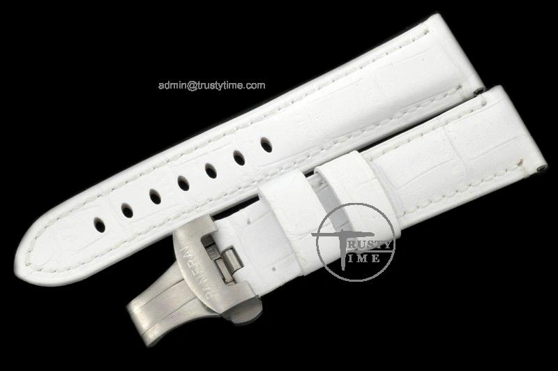 PACC005C – 22 20 Leather Strap (White) with Deployant for Pam HighPerformance 408