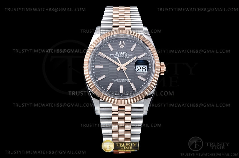 Upgraded RDJ0454B – DJ 36mm Jub Flt 904L RG SS P-Grey Stk VSF VS 780