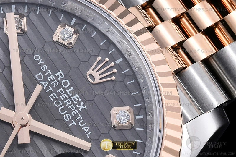 TimelessDesign RDJ0454C – DJ 36mm Jub Flt 904L RG SS P-Grey Dia VSF VS 763