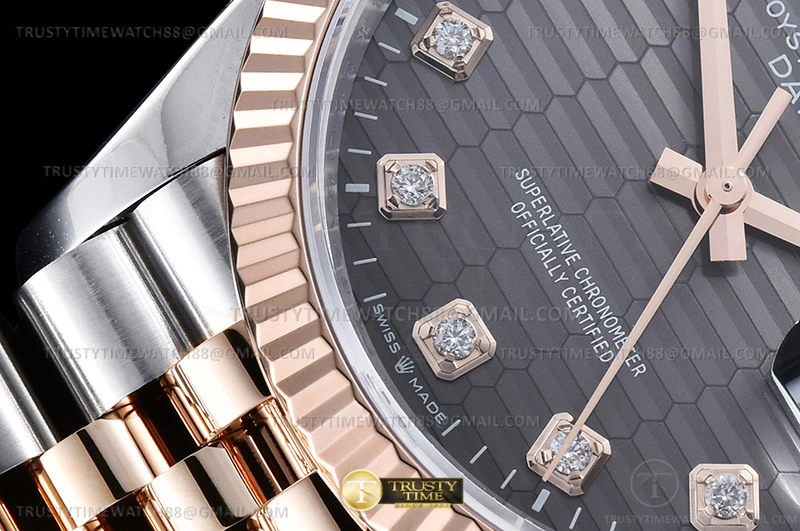 TimelessDesign RDJ0454C – DJ 36mm Jub Flt 904L RG SS P-Grey Dia VSF VS 763