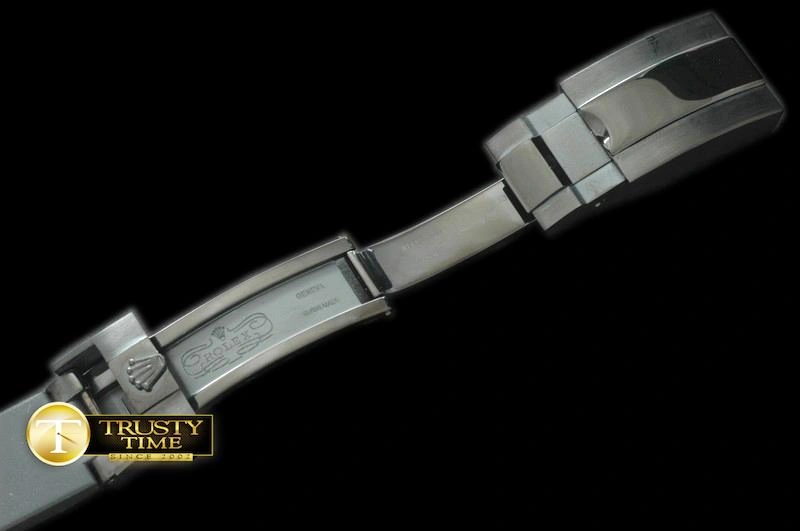 ROLACC009 – Black Rubber Strap 20 18 with PVD Insignia Clasp Casual 834