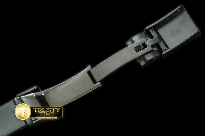 ROLACC009 – Black Rubber Strap 20 18 with PVD Insignia Clasp Casual 834